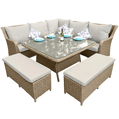 LG Outdoor Saigon Heritage High Back Modular Dining Set, Natural LG Outdoor Saigon Heritage High Back Modular Dining Set, Natural